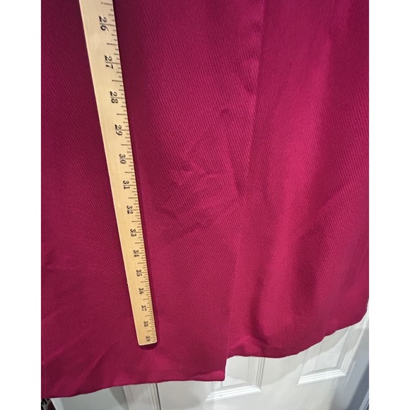 J Peterman Third Act Magenta Wool Blend Coat Size 18 Leopard Print Lined Preppy - Picture 10 of 15